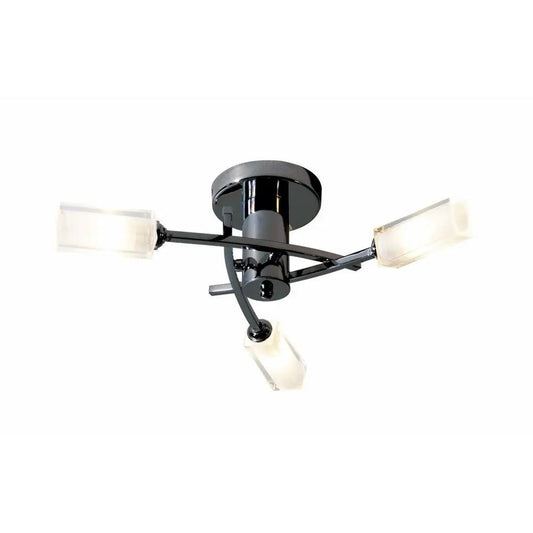 dar lighting Där Lighting Group, Dar MOR0367 Morgan 3 Light Semi Flush Black Chrome - dar lighting Där Lighting Group, Dar MOR0367 Morgan 3 Light Semi Flush Black Chrome