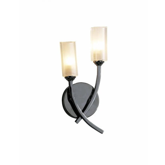 dar lighting Där Lighting Group, Dar MOR0967 Morgan Double Wall Bracket Black Chrome - dar lighting Där Lighting Group, Dar MOR0967 Morgan Double Wall Bracket Black Chrome