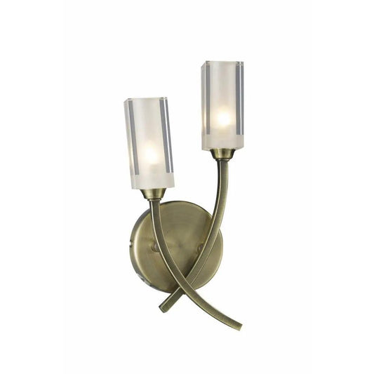 dar lighting Där Lighting Group, Dar MOR0975 Morgan Double Wall Bracket Antique Brass - dar lighting Där Lighting Group, Dar MOR0975 Morgan Double Wall Bracket Antique Brass