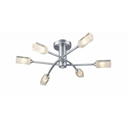 dar lighting Där Lighting Group, Dar MOR6446 Morgan 6 Light Semi Flush Sat Chrome - dar lighting Där Lighting Group, Dar MOR6446 Morgan 6 Light Semi Flush Sat Chrome