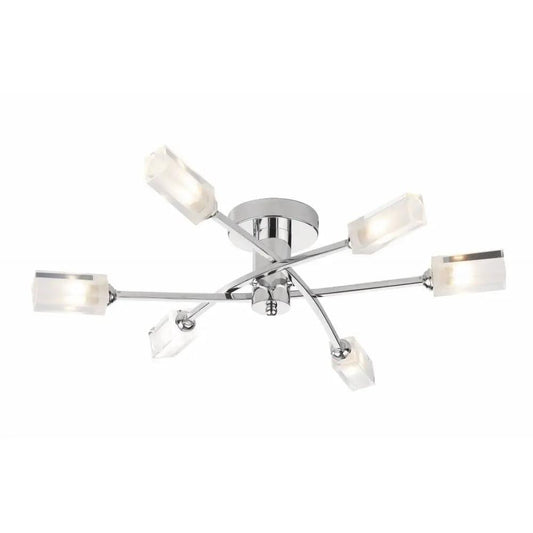 dar lighting Där Lighting Group, Dar MOR6450 Morgan 6 Light Semi Flush Polished Chrome - dar lighting Där Lighting Group, Dar MOR6450 Morgan 6 Light Semi Flush Polished Chrome