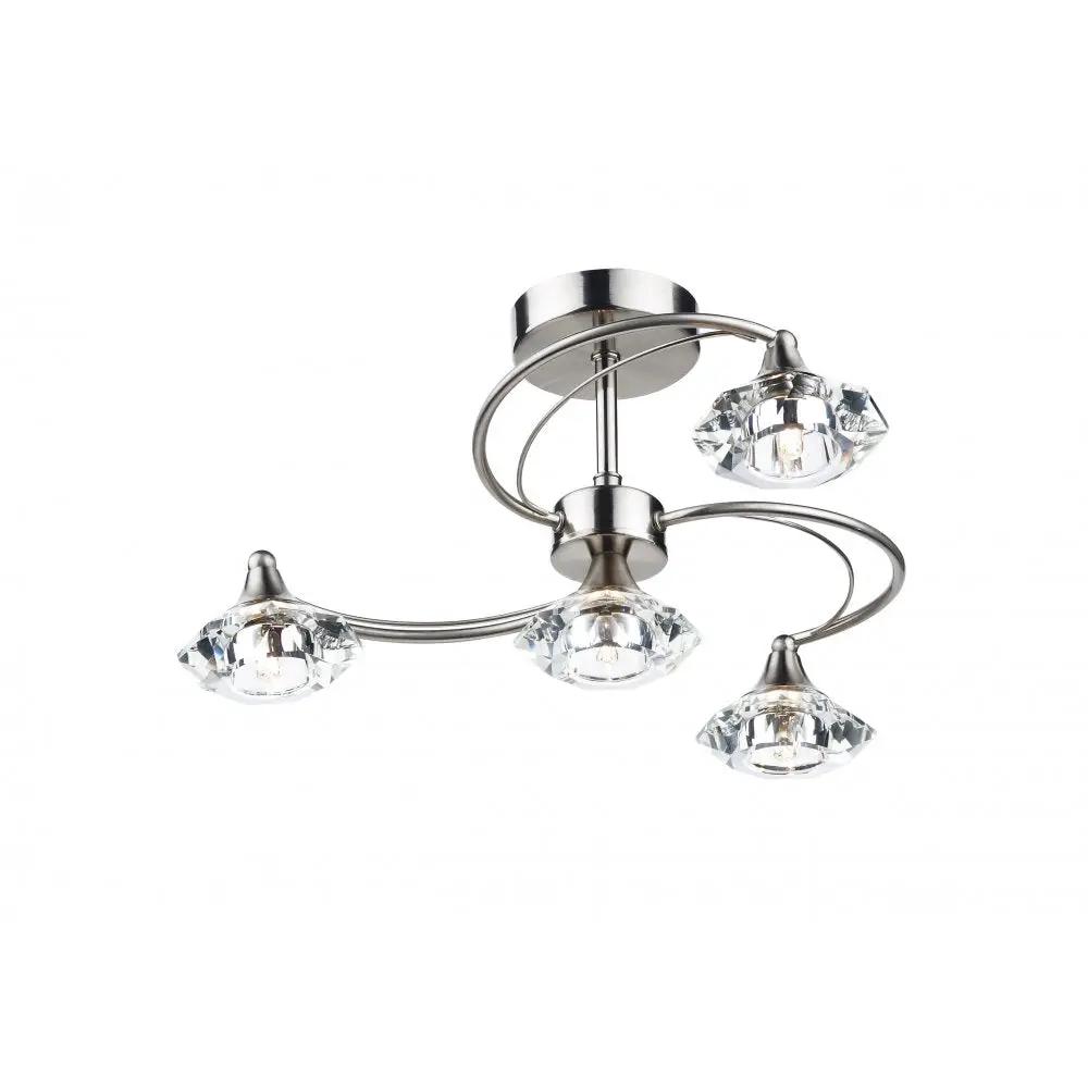 dar lighting Där Lighting Group, Dar LUT0446 Luther Semi Flush Crystal - dar lighting Där Lighting Group, Dar LUT0446 Luther Semi Flush Crystal