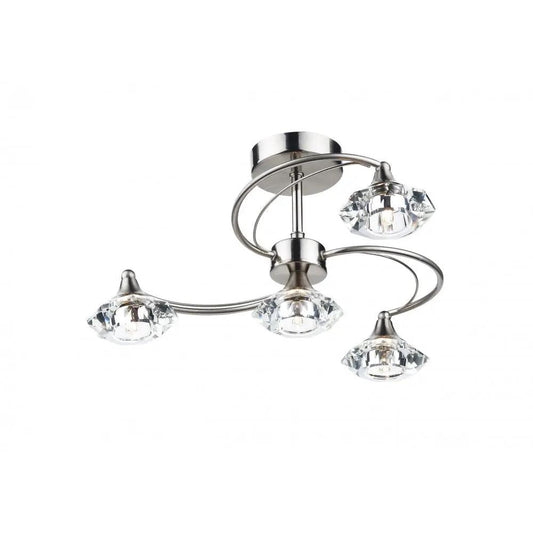 dar lighting Där Lighting Group, Dar LUT0446 Luther Semi Flush Crystal - dar lighting Där Lighting Group, Dar LUT0446 Luther Semi Flush Crystal