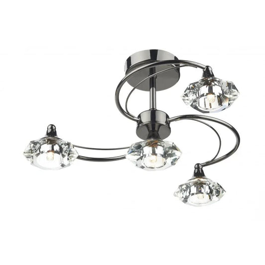 dar lighting Där Lighting Group, Dar LUT0467 Luther Semi Flush Crystal - dar lighting Där Lighting Group, Dar LUT0467 Luther Semi Flush Crystal