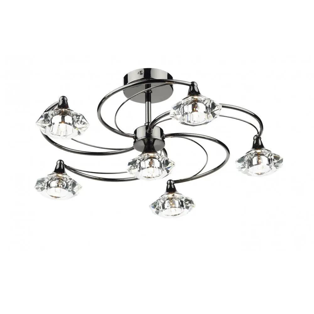 dar lighting Där Lighting Group, Dar LUT0667 Luther Semi Flush Crystal - dar lighting Där Lighting Group, Dar LUT0667 Luther Semi Flush Crystal