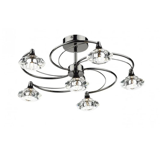 dar lighting Där Lighting Group, Dar LUT0667 Luther Semi Flush Crystal - dar lighting Där Lighting Group, Dar LUT0667 Luther Semi Flush Crystal