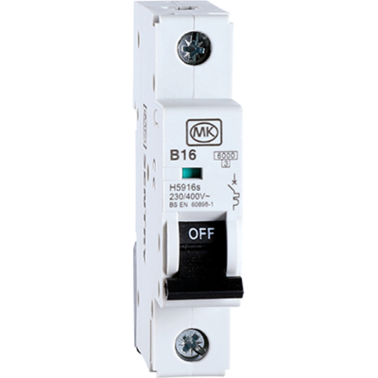 Single pole B16 MCB circuit breaker for electrical lighting and wiring safety
