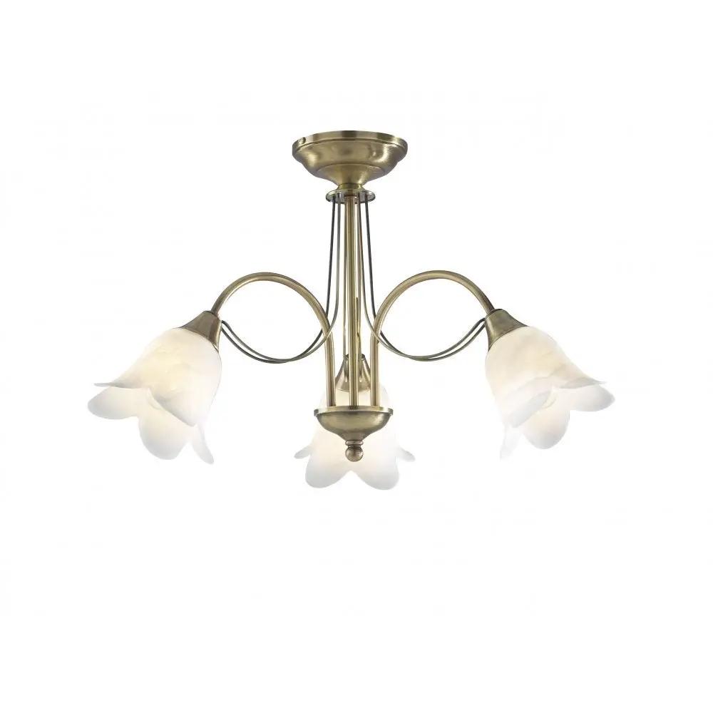 dar lighting Där Lighting Group, Dar DOU0375 Doublet 3 Light Semi-flush Antique Brass - dar lighting Där Lighting Group, Dar DOU0375 Doublet 3 Light Semi-flush Antique Brass