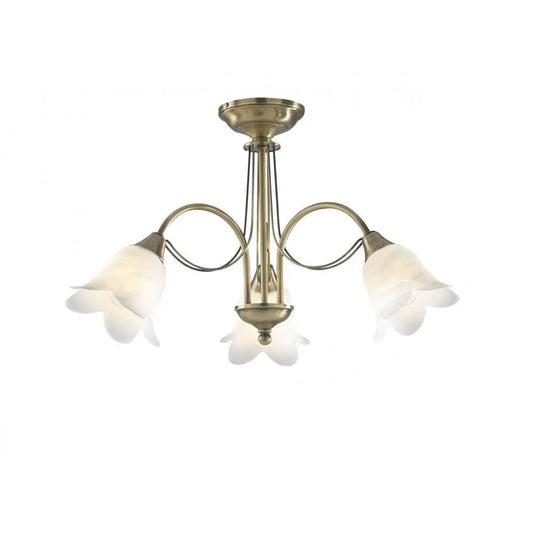 dar lighting Där Lighting Group, Dar DOU0375 Doublet 3 Light Semi-flush Antique Brass - dar lighting Där Lighting Group, Dar DOU0375 Doublet 3 Light Semi-flush Antique Brass