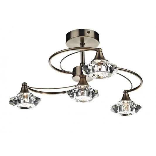 dar lighting Där Lighting Group, Dar LUT0475 Luther 4 Light Ceiling Light - dar lighting Där Lighting Group, Dar LUT0475 Luther 4 Light Ceiling Light