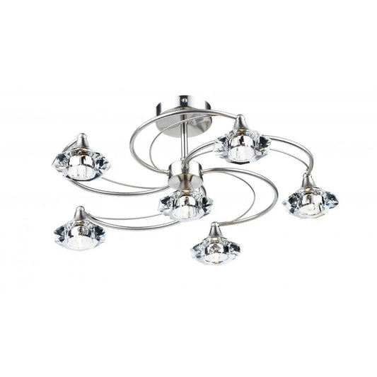 dar lighting Dar Lighting Group, Dar LUT0646 Luther 6 Light Semi Flush (S) - dar lighting Dar Lighting Group, Dar LUT0646 Luther 6 Light Semi Flush (S)