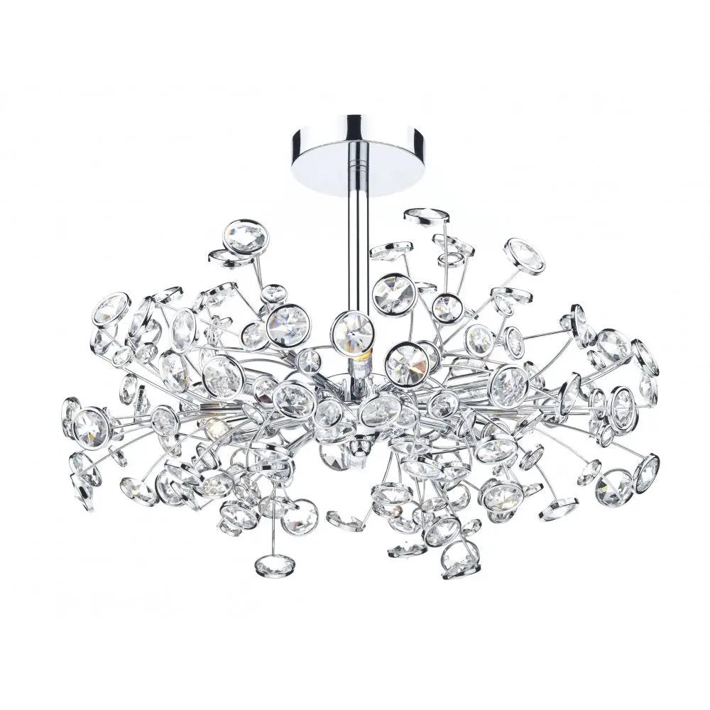 dar lighting Där Lighting Group Dar OBE0650 Oberoi 6 Light Semi Flush Polished Chrome - dar lighting Där Lighting Group Dar OBE0650 Oberoi 6 Light Semi Flush Polished Chrome