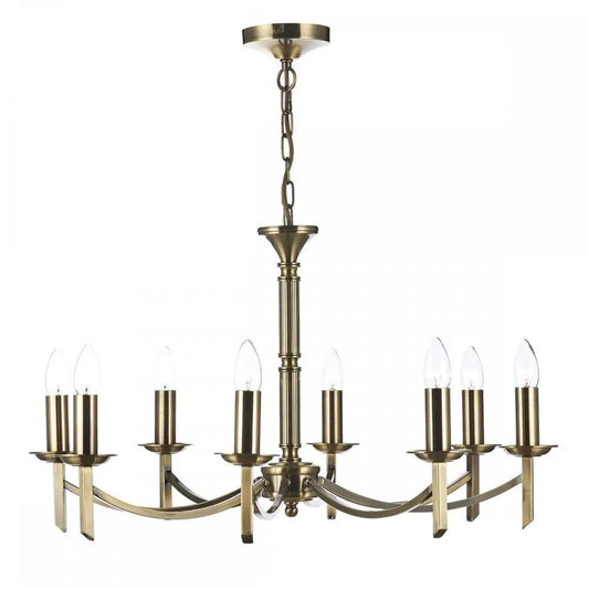 dar lighting Där Lighting Group, Dar AMB0875 Ambassador 8 Light Pendant Antique Brass - dar lighting Där Lighting Group, Dar AMB0875 Ambassador 8 Light Pendant Antique Brass