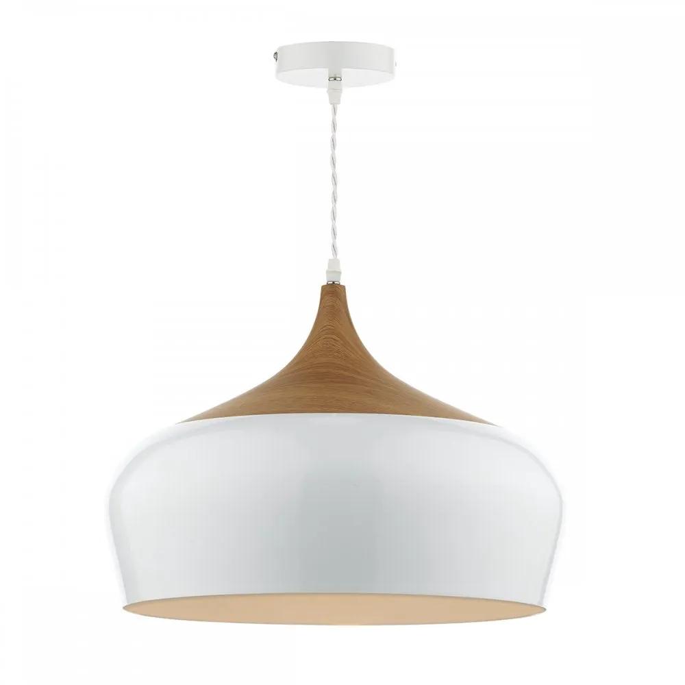 dar lighting Där Lighting Group, Dar GAU8602 Gaucho 1 Light Pendant White Large - dar lighting Där Lighting Group, Dar GAU8602 Gaucho 1 Light Pendant White Large