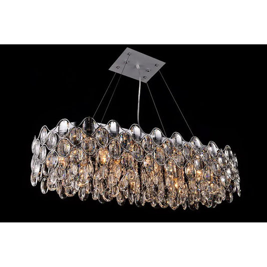 impex Impex Lighting CF412181/10/OBL/CH Raina Oblong Pendant Crystal - impex Impex Lighting CF412181/10/OBL/CH Raina Oblong Pendant Crystal