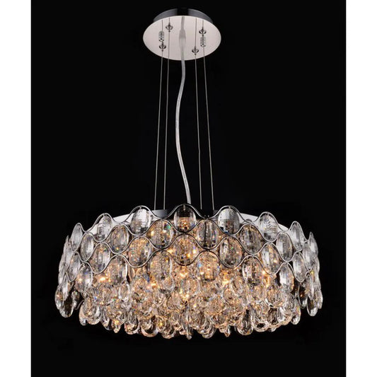 impex Impex Lighting CF412181/12/CH Raina Crystal Chrome Pendant - impex Impex Lighting CF412181/12/CH Raina Crystal Chrome Pendant