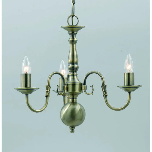 impex Impex Lighting BF00350/03/AB Flemish Chandelier Antique Brass - impex Impex Lighting BF00350/03/AB Flemish Chandelier Antique Brass