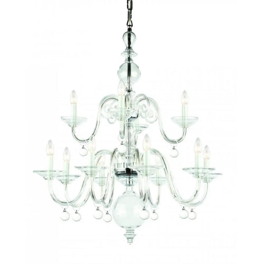 impex Impex Lighting CB301161/8+4/CH Padova Clear Glass Chrome - impex Impex Lighting CB301161/8+4/CH Padova Clear Glass Chrome