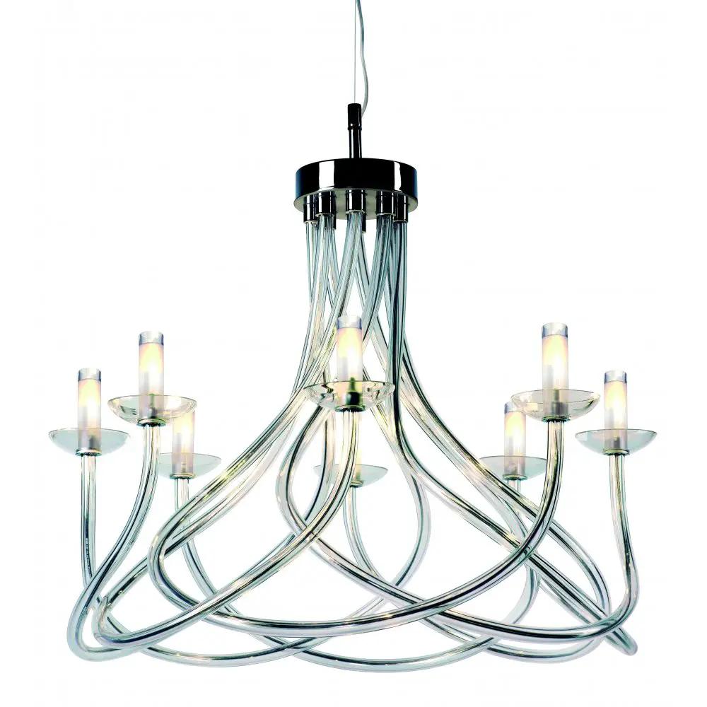 impex Impex Lighting CB301162/08/CH Borosi Pendant Glass Chrome - impex Impex Lighting CB301162/08/CH Borosi Pendant Glass Chrome