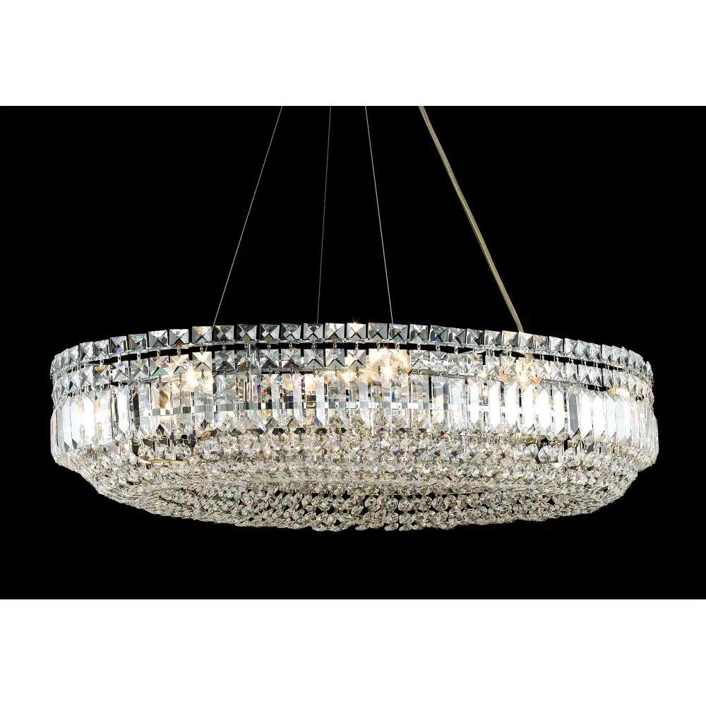 impex Impex Lighting CE09192/12/CH Olovo Lead Crystal Oval Chrome - impex Impex Lighting CE09192/12/CH Olovo Lead Crystal Oval Chrome