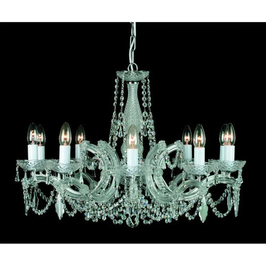 impex Impex Lighting CP00150/10/CH Marie Theresa Glass Arm Chrome - impex Impex Lighting CP00150/10/CH Marie Theresa Glass Arm Chrome
