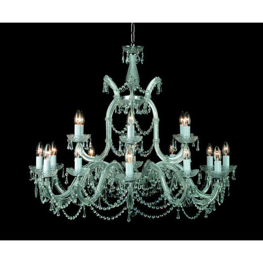 impex Impex Lighting CP00150/18+1/CH Marie Theresa Glass Arm Chrome - impex Impex Lighting CP00150/18+1/CH Marie Theresa Glass Arm Chrome