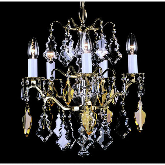 impex Impex Lighting CP06003/05/PB Louvre Polished Brass Crystal - impex Impex Lighting CP06003/05/PB Louvre Polished Brass Crystal