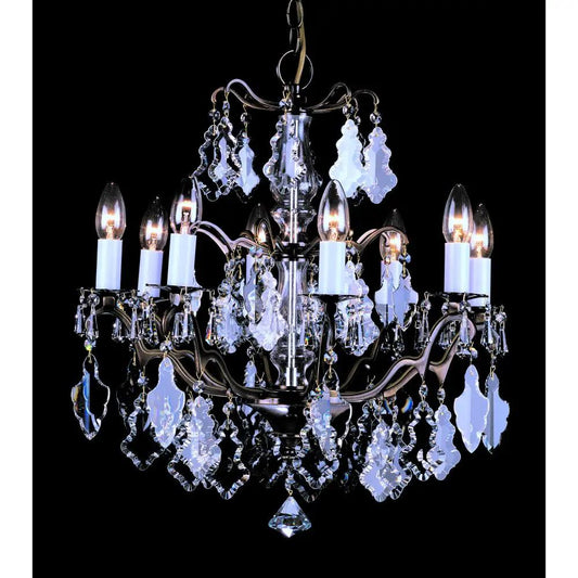 impex Impex Lighting CP06003/08/AB Louvre Antique Brass Crystal - impex Impex Lighting CP06003/08/AB Louvre Antique Brass Crystal