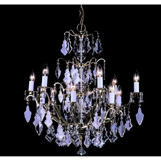 impex Impex Lighting CP06003/12/PB Louvre Polished Brass Crystal - impex Impex Lighting CP06003/12/PB Louvre Polished Brass Crystal
