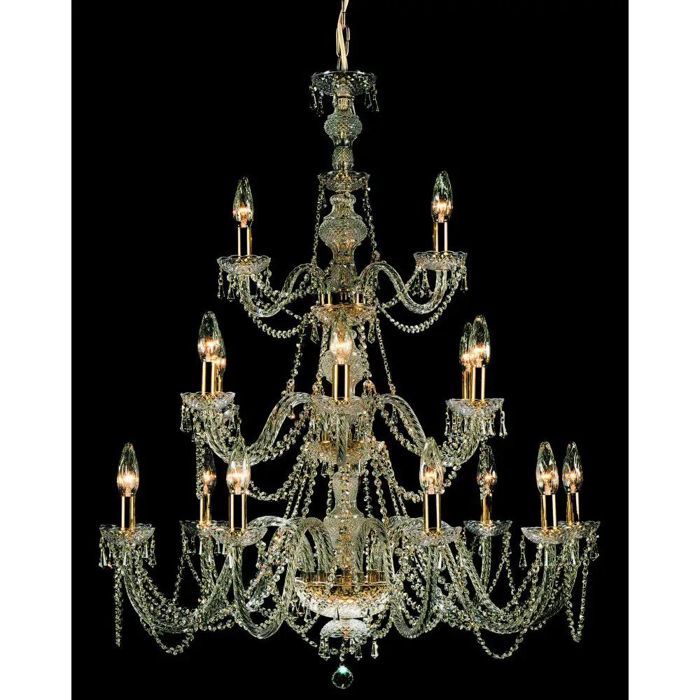 impex Impex Lighting CP06028/18/G Modra Crystal Gold Chandelier - impex Impex Lighting CP06028/18/G Modra Crystal Gold Chandelier