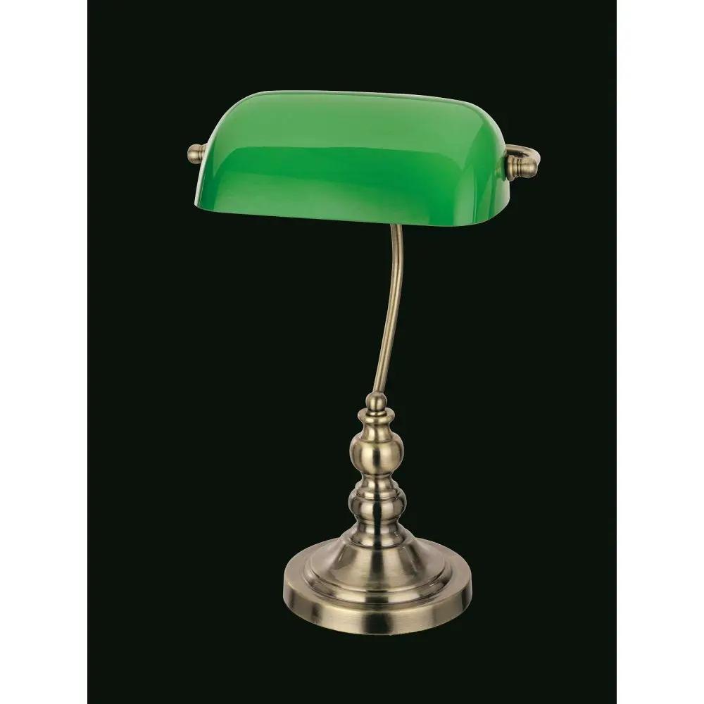 impex Impex TB305101/GRN/AB Bankers Green Glass Table - impex Impex TB305101/GRN/AB Bankers Green Glass Table