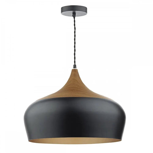 dar lighting Där Lighting Group, Dar GAU8622 Gaucho 1 Light Pendant Black Large - dar lighting Där Lighting Group, Dar GAU8622 Gaucho 1 Light Pendant Black Large