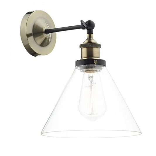 dar lighting Där Lighting Group, Dar RAY0775 Ray Wall Bracket Antique Brass Clear - dar lighting Där Lighting Group, Dar RAY0775 Ray Wall Bracket Antique Brass Clear