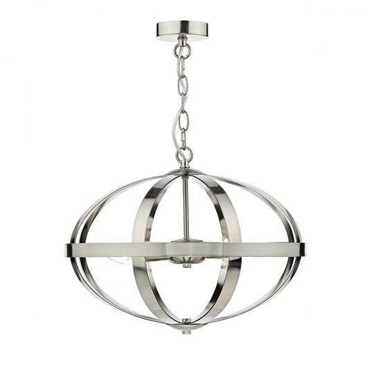dar lighting Där Lighting Group, Dar SYM0346 Symbol 3 Light Pendant Satin Chrome - dar lighting Där Lighting Group, Dar SYM0346 Symbol 3 Light Pendant Satin Chrome