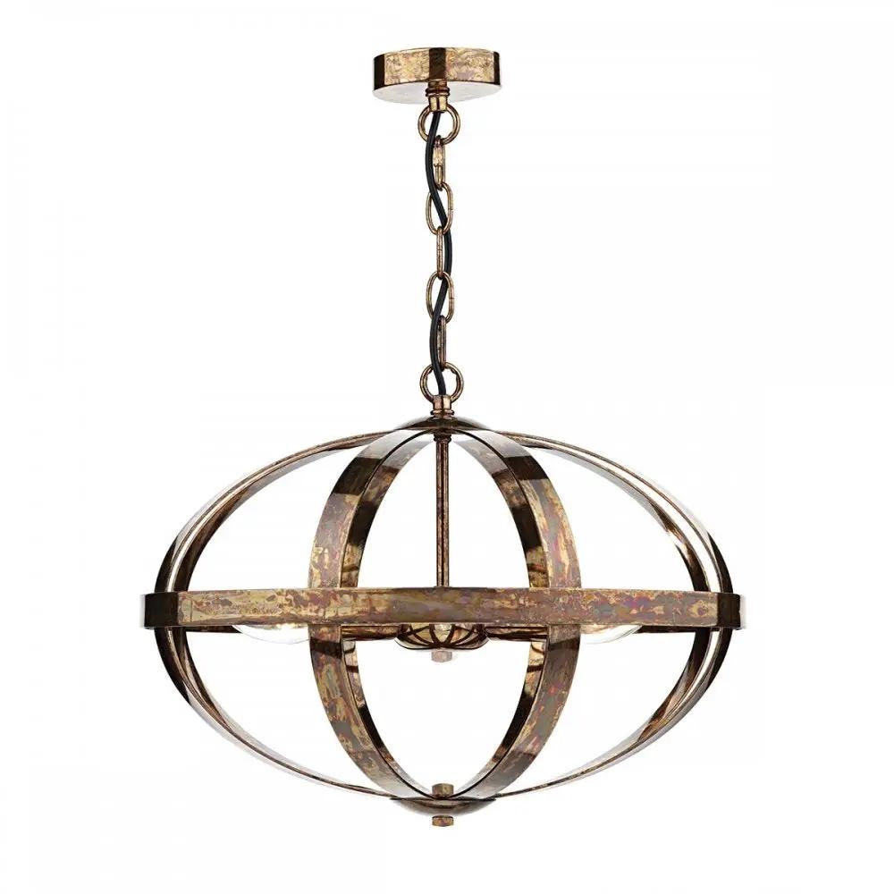 dar lighting Där Lighting Group Dar SYM0364 Symbol 3 Light Pendant Petrol Copper - dar lighting Där Lighting Group Dar SYM0364 Symbol 3 Light Pendant Petrol Copper