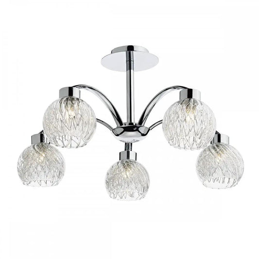 dar lighting Där Lighting Group, Dar YAS0550 Yasmin Semi Flush Polished Chrome - dar lighting Där Lighting Group, Dar YAS0550 Yasmin Semi Flush Polished Chrome