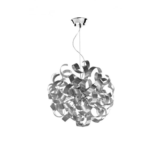 dar lighting Där Lighting Group, Dar RAW1350 Rawley 9 Lamp Ribbon Pendant Light Brushed Chrome - dar lighting Där Lighting Group, Dar RAW1350 Rawley 9 Lamp Ribbon Pendant Light Brushed Chrome