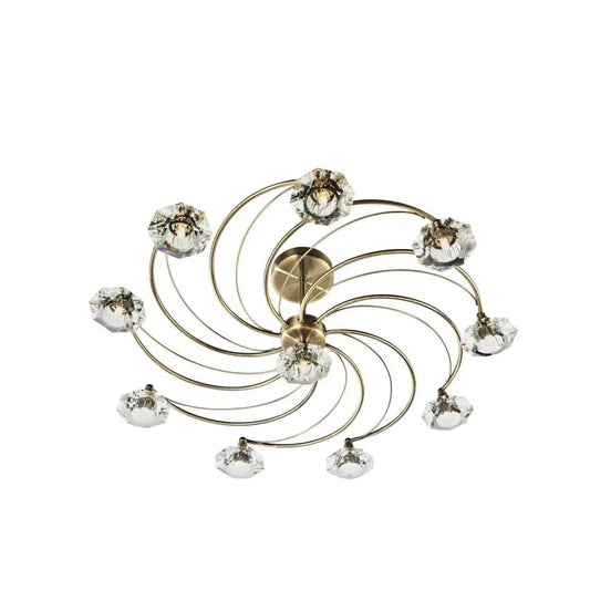 dar lighting Där Lighting Group, Dar LUT2375 Luther 10 Lamp Semi Flush Ceiling Light Antique Brass - dar lighting Där Lighting Group, Dar LUT2375 Luther 10 Lamp Semi Flush Ceiling Light Antique Brass