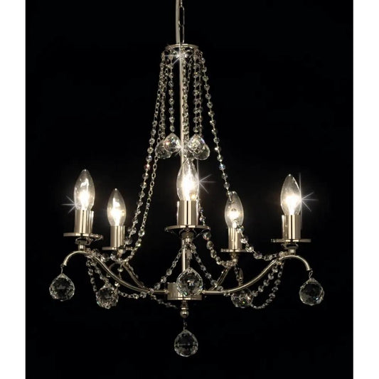 impex Impex Lighting CF401092/05/N Neva 5 Light Bright Nickel - impex Impex Lighting CF401092/05/N Neva 5 Light Bright Nickel