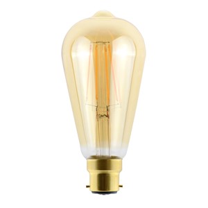 Integral SUNSET VINTAGE FILAMENT ST64 BULB B22 470LM 3.4W 2200K DIMMABLE 300 BEAM AMBER INTEGRAL - Integral SUNSET VINTAGE FILAMENT ST64 BULB B22 470LM 3.4W 2200K DIMMABLE 300 BEAM AMBER INTEGRAL