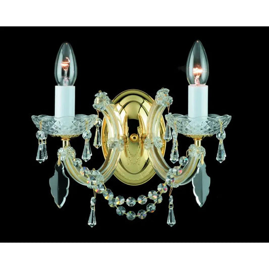 impex Impex CP00150/02/WB/G Marie Theresa Glass Arm Gold Wall Light - impex Impex CP00150/02/WB/G Marie Theresa Glass Arm Gold Wall Light