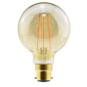 Integral SUNSET VINTAGE FILAMENT GLOBE G80 BULB B22 470LM 3.4W 2200K DIMMABLE 300 BEAM AMBER INTEGRAL - Integral SUNSET VINTAGE FILAMENT GLOBE G80 BULB B22 470LM 3.4W 2200K DIMMABLE 300 BEAM AMBER INTEGRAL