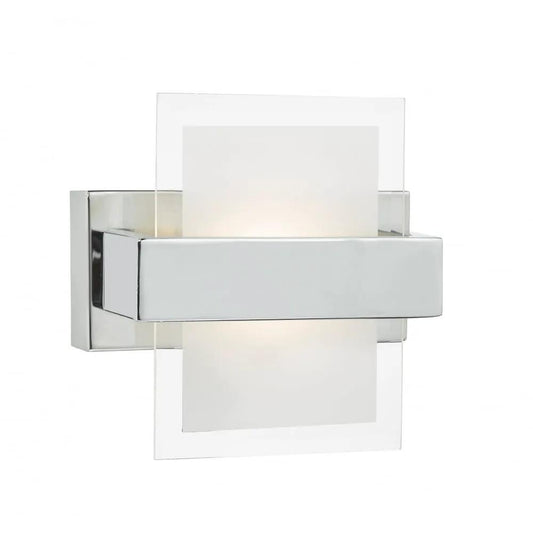 dar lighting Där Lighting Group, Dar APT0750 Apt Wall Light Polished Chrome Opal And Clear Glass LED - dar lighting Där Lighting Group, Dar APT0750 Apt Wall Light Polished Chrome Opal And Clear Glass LED