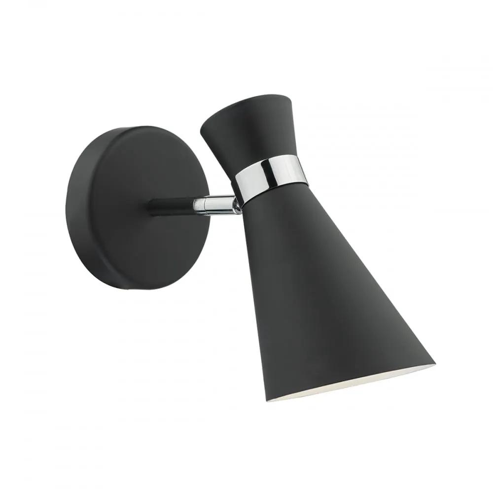 dar lighting Där Lighting Group, Dar ASH0722 Ashworth 1 Light Wall Bracket Black Polished Chrome - dar lighting Där Lighting Group, Dar ASH0722 Ashworth 1 Light Wall Bracket Black Polished Chrome