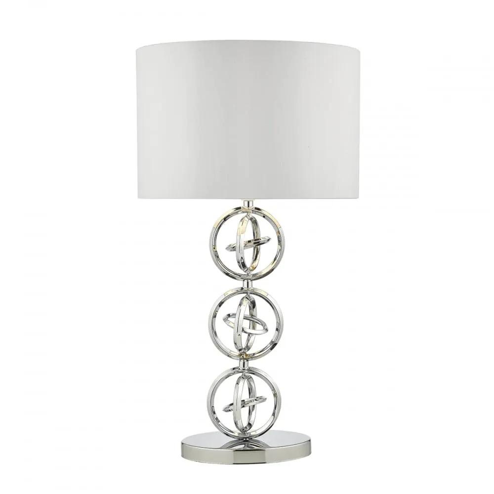 dar lighting Där Lighting Group, Dar INN4250 Innsbruck Table Lamp Polished Chrome With Shade - dar lighting Där Lighting Group, Dar INN4250 Innsbruck Table Lamp Polished Chrome With Shade