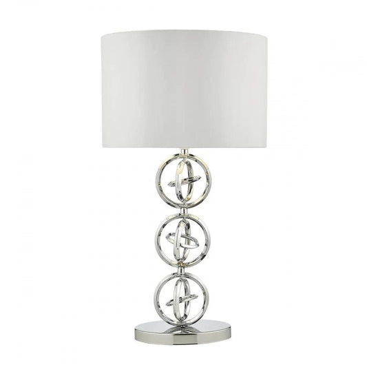 dar lighting Där Lighting Group, Dar INN4250 Innsbruck Table Lamp Polished Chrome With Shade - dar lighting Där Lighting Group, Dar INN4250 Innsbruck Table Lamp Polished Chrome With Shade