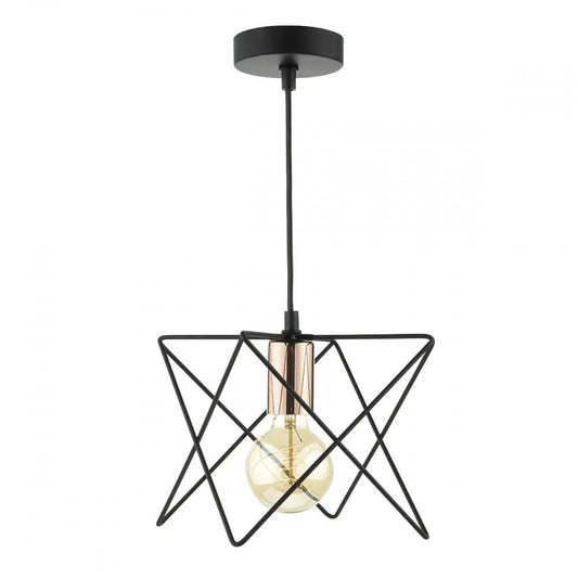 dar lighting Där Lighting Group, Dar MID0122 Midi 1 Light Pendant Black Copper - dar lighting Där Lighting Group, Dar MID0122 Midi 1 Light Pendant Black Copper