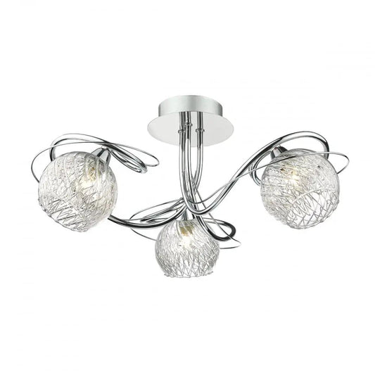 dar lighting Där Lighting Group, Dar REH0350 Rehan 3 Light Semi Flush Polished Chrome - dar lighting Där Lighting Group, Dar REH0350 Rehan 3 Light Semi Flush Polished Chrome
