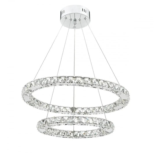 dar lighting Där Lighting Group Dar ROM2550 Roma Double Tier Pendant Crystal LED - dar lighting Där Lighting Group Dar ROM2550 Roma Double Tier Pendant Crystal LED