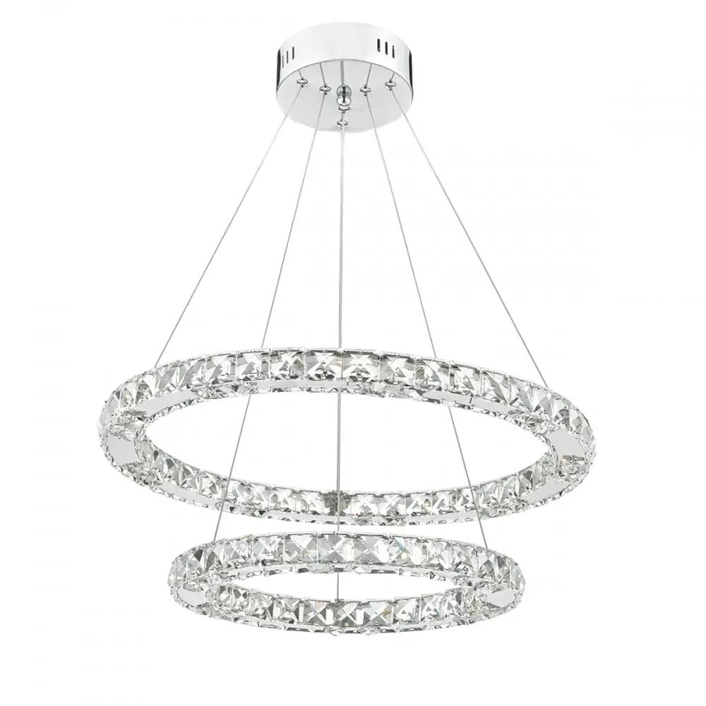 dar lighting Där Lighting Group Dar ROM2550 Roma Double Tier Pendant Crystal LED (SD) - dar lighting Där Lighting Group Dar ROM2550 Roma Double Tier Pendant Crystal LED (SD)